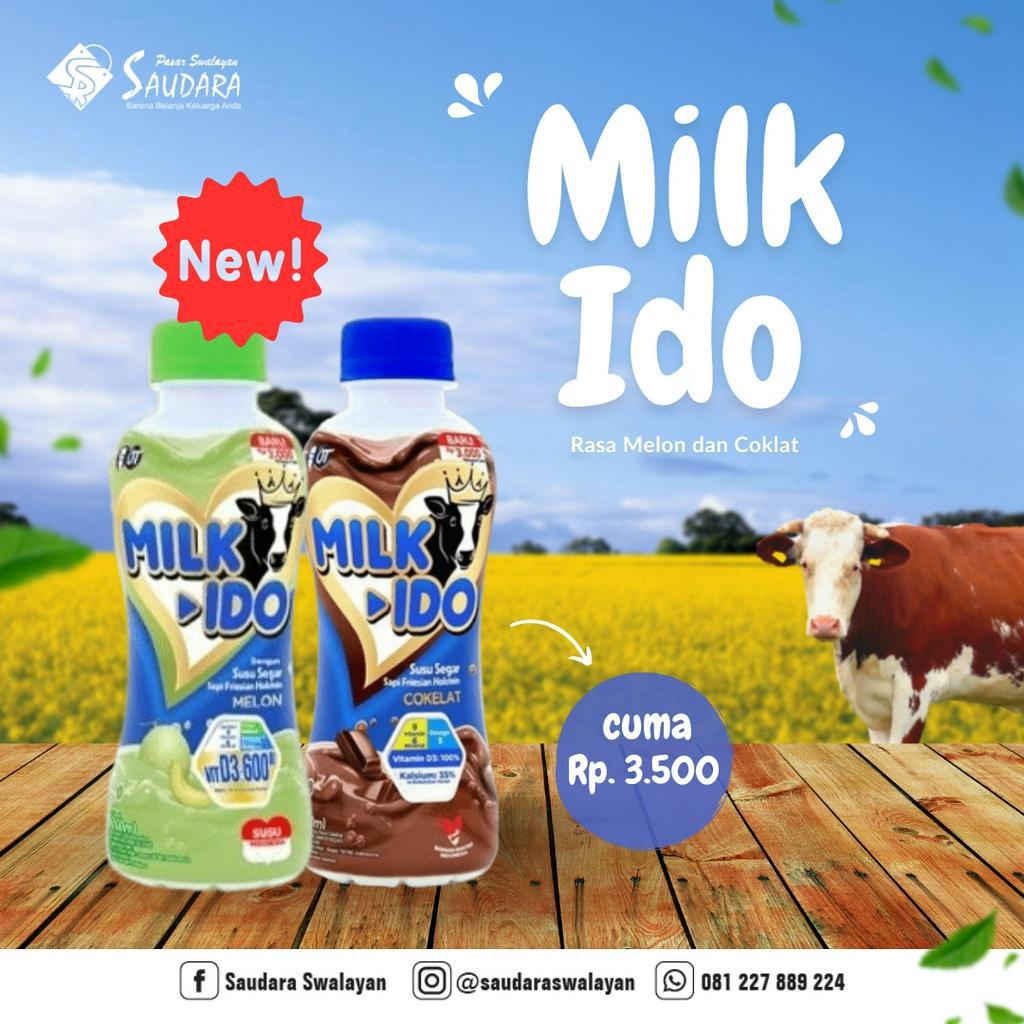MilkIdo Susu Segar Botol - Susu UHT milk Ido 200ml by OT