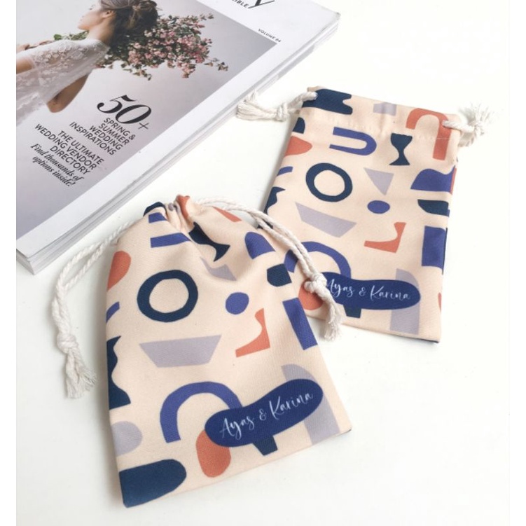 Pouch serut kanvas custom fullcolor print (Minimal order 10 pcs)