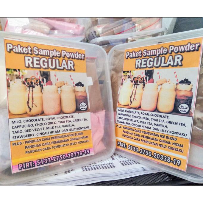 

=+=+=+] Paket Percobaan Bubuk Powder Reguler 12 Rasa Plus Jelly dan Cincau
