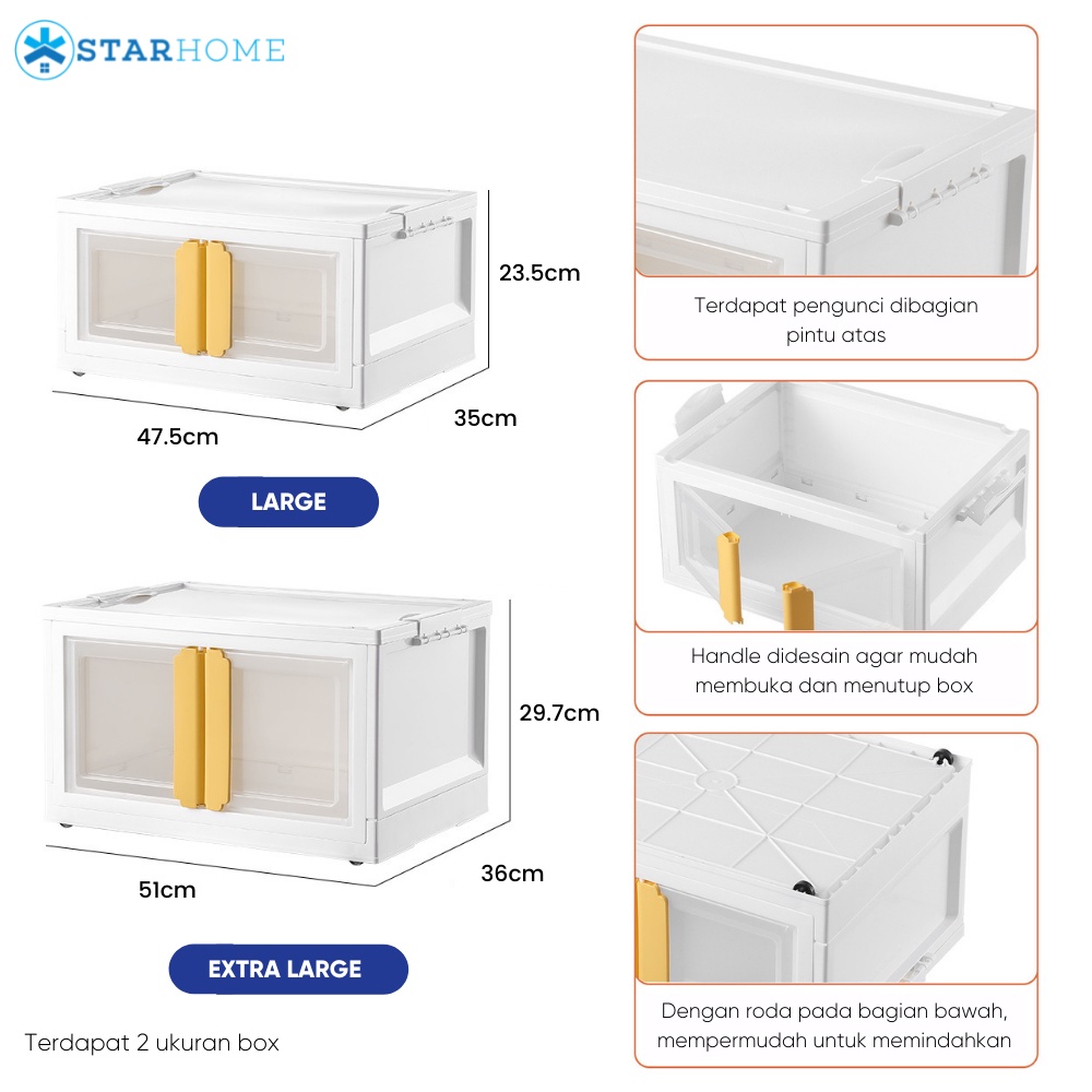 Storage Box Organizer Box Lipat Kotak Keranjang Tas Penyimpanan Pakaian Kotak Mainan Organizer Buku DORB