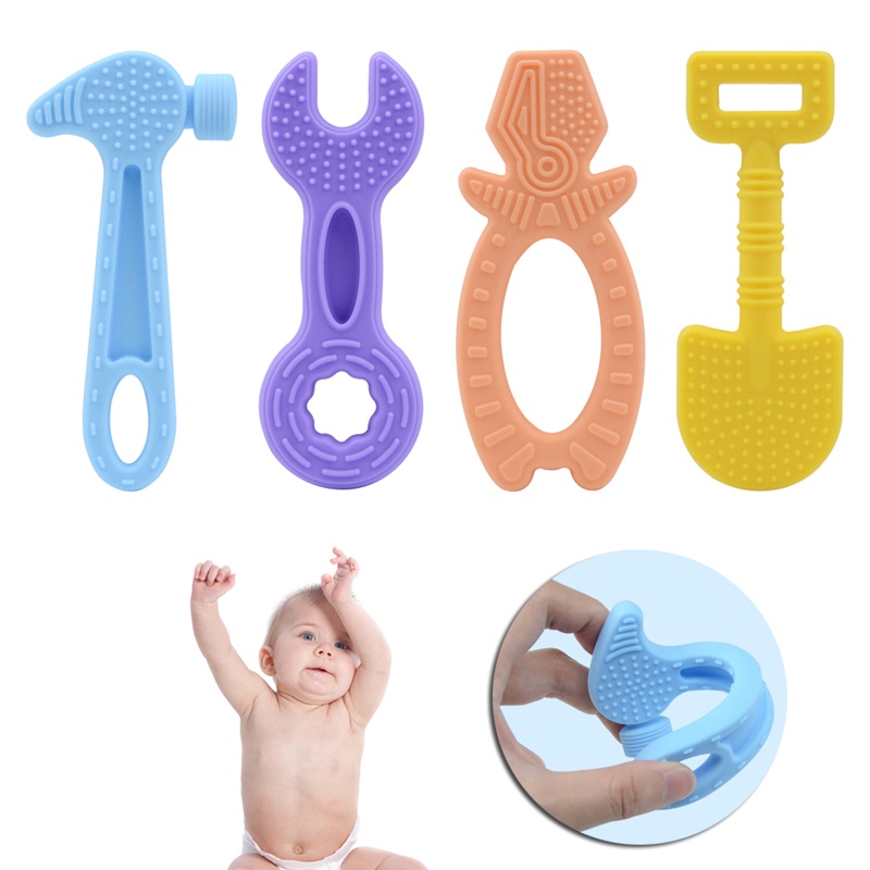 Mary 4pcs / Set Mainan Teether Bayi Laki-Laki / Perempuan Bahan Silikon