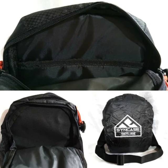 Tas selempang pria premium - travel pouch ukuran 8 - 9 inch - Syncase 1200511 original + rain cover