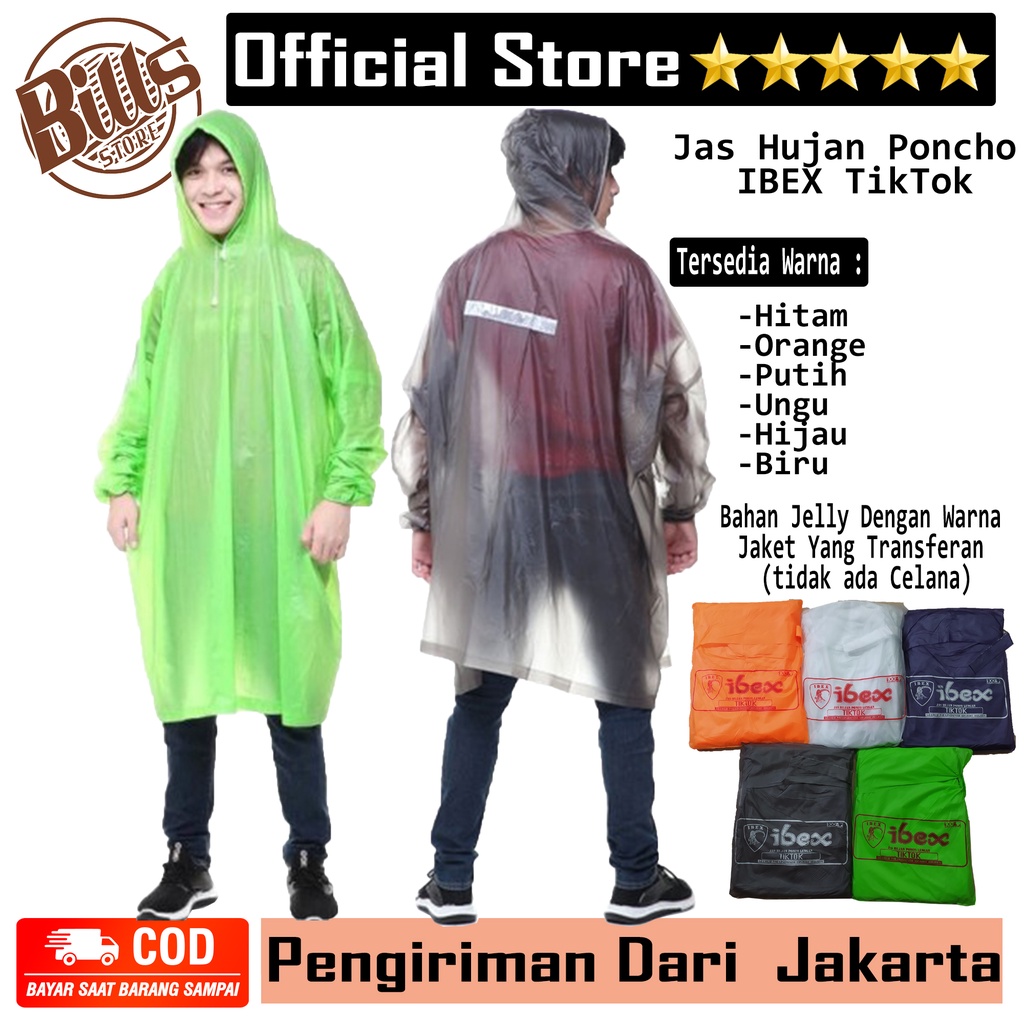 Jas Jaz Mantel Hujan Ujan Ponco Lengan Panjang Tanpa Celana Pria Wanita Unisex Dewasa Murah Terlaris