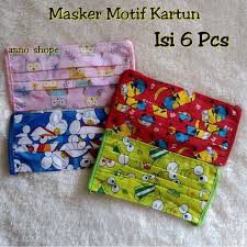 MASKER KAIN KARAKTER Pelindung wajah tali bahan katun karakter (1kg = 100 pc)