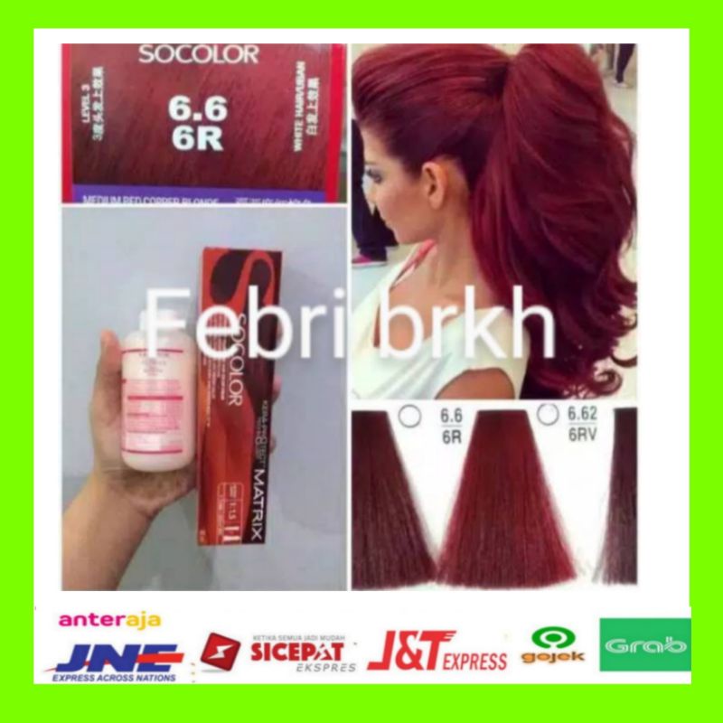 Cat rambut matrix socolor 6.6/6R plus oxidant cream