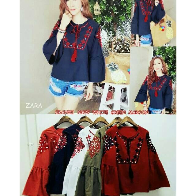 IMPORT BIGSIZE BLOUSE KATUN SALUR S12 BANGKOK ZARA JUMBO XL WANITA CEWEK MUSLIM BAJU FASHIONABLE