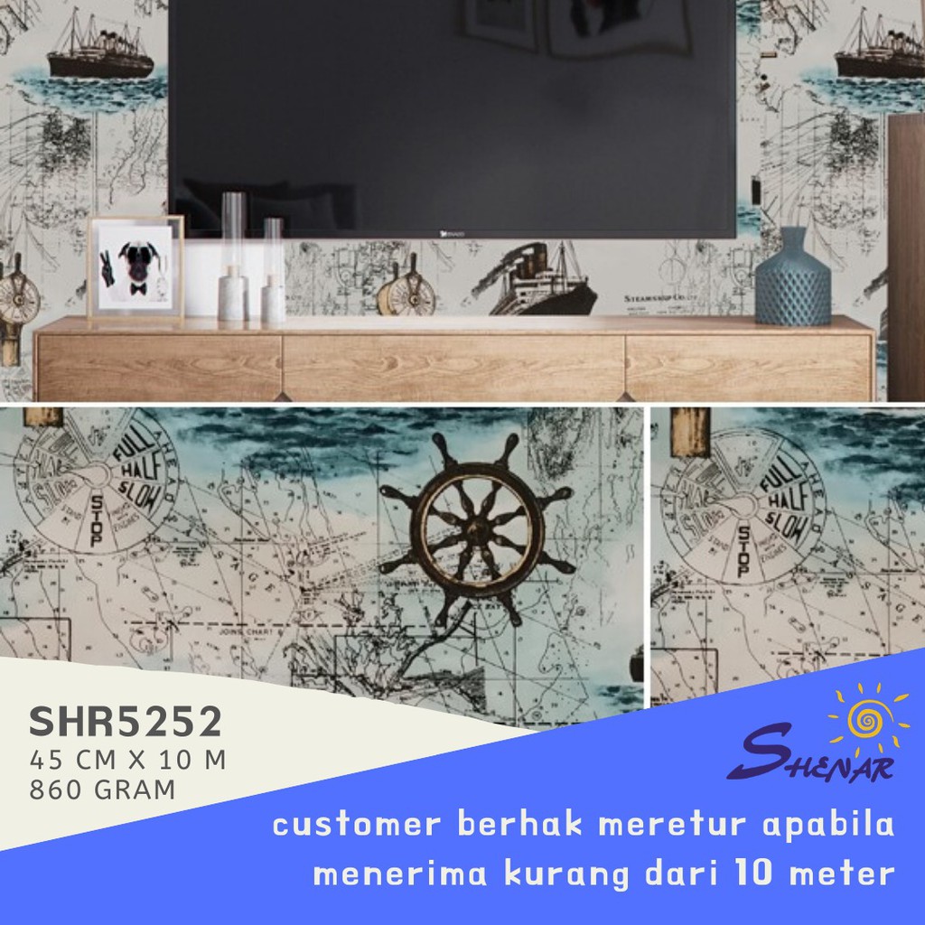 WALLPAPER 45X10M / WALLPAPER STIKER DINDING PVC/STIKER DINDING KAMAR TIDUR ANAK/ WALLPAPER KARAKTER/ WALLPAPER STIKER RUANG TAMU DAPUR, SHENARCORNER168