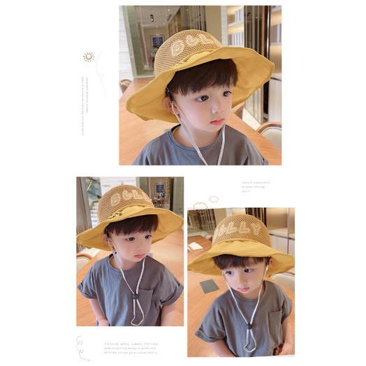 Topi Bucket Anak Laki Laki Perempuan Aksen BILLY Bordir Smile Ada Tali Aksesoris fashion pakaian HTY