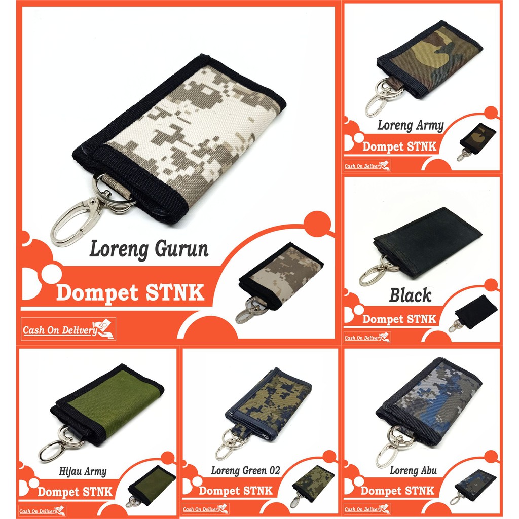 Dompet STNK Gantungan Kunci Mobil / Motor - Motif Loreng Army