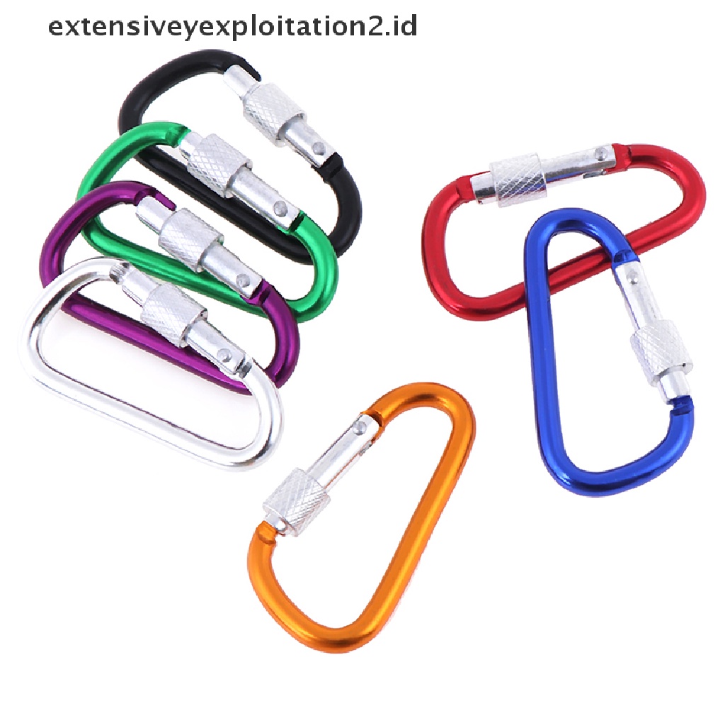 Id 2pcs Carabiner D-Ring Bahan Aluminum Untuk Gantungan Kunci / Outdoor