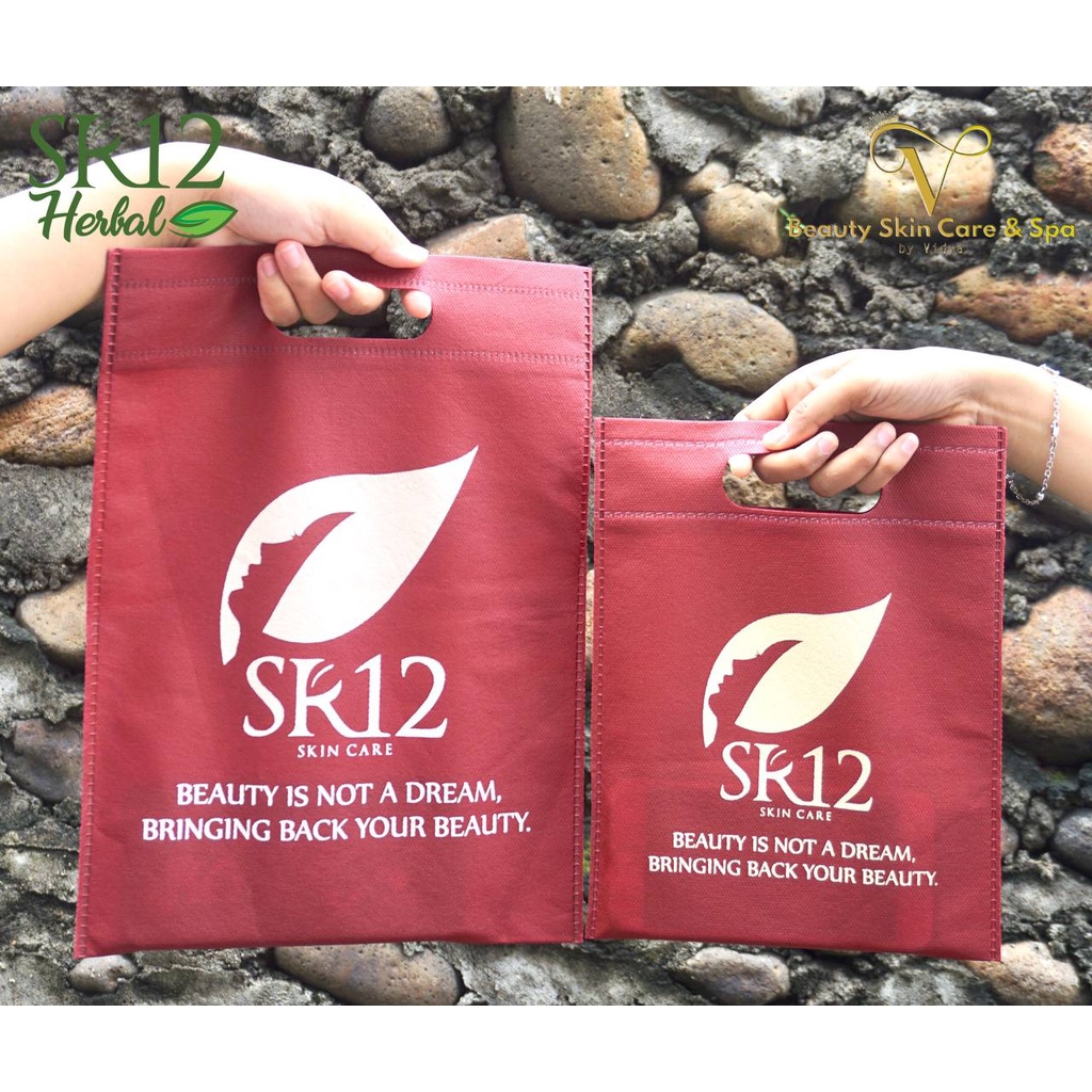 GOODIE BAG MERAH SR12 SKINCARE/ TAS MULTIFUNGSI CANTIK/ TAS ELEGAN SR12