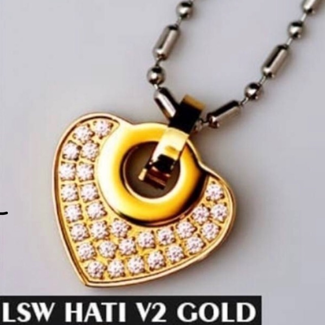 ( ORIGINAL ) Kalung Kesehatan MCI MGI LSW HATI VERSI 2 LSW LOVE GOLD EMAS ALAT TERAPI / ANTI RADIASI