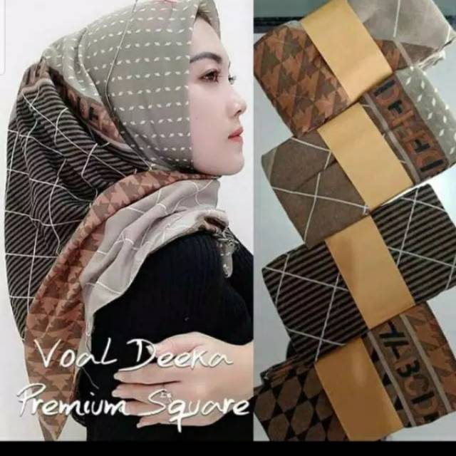 Hijab Segi Empat Deenay Kw Arumi Coklat