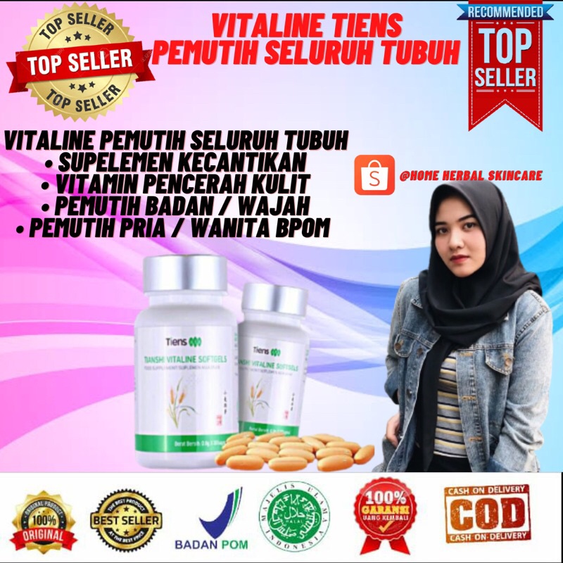 ECERAN PERKAPSUL Vitaline Softgels Pemutih Wajah Alami Pria Wanita Pencerah Wajah Vitamin Pencerah K