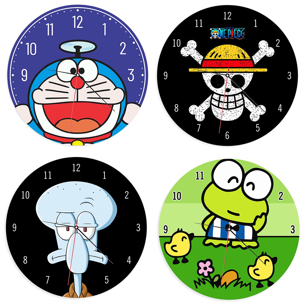 Jam Dinding Kayu One Piece Keroppi Doraemon Squidward Lucu Pajangan Kamar Kartun Unik Ctn026 Shopee Indonesia