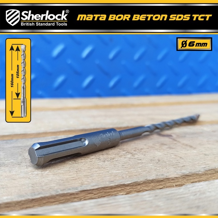 Mata Bor Beton SDS TCT 6 mm Original Sherlock Panjang 160 mm