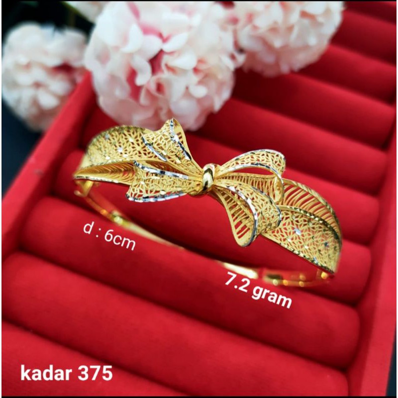 Gelang pita kadar 375 emas asli UBS