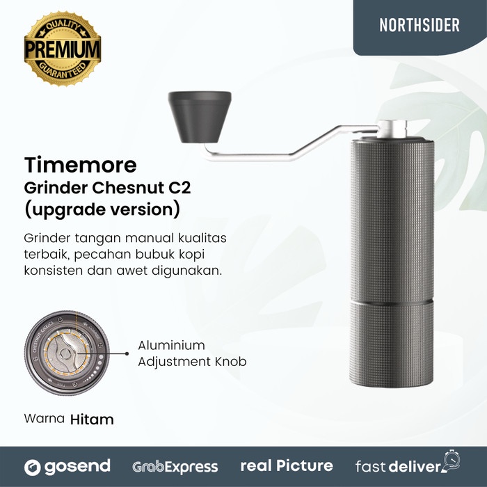 

DISKON - (BISA COD) TIMEMORE CHESNUT SLIM C2 COFFEE GRINDER BLACK - PENGGILNG BIJI KOPI - Hitam