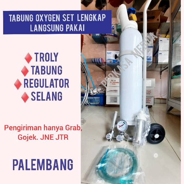 Tabung Oxygen 1m3 set lengkap langsung bisa dipakai