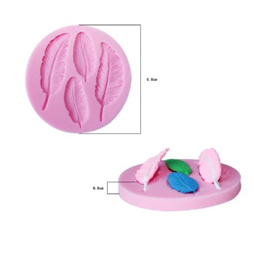 3D Silicone Mold Fondant Cake Decoration - Feathers Shape