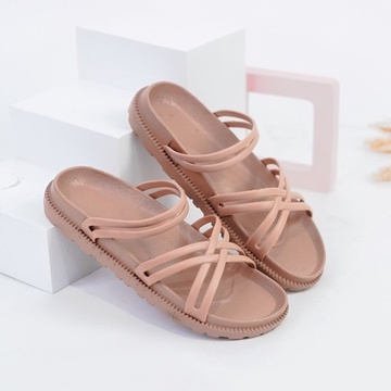 [ SIAP KIRIM ] SANDAL JELLY NIAR NETT-CHOCO