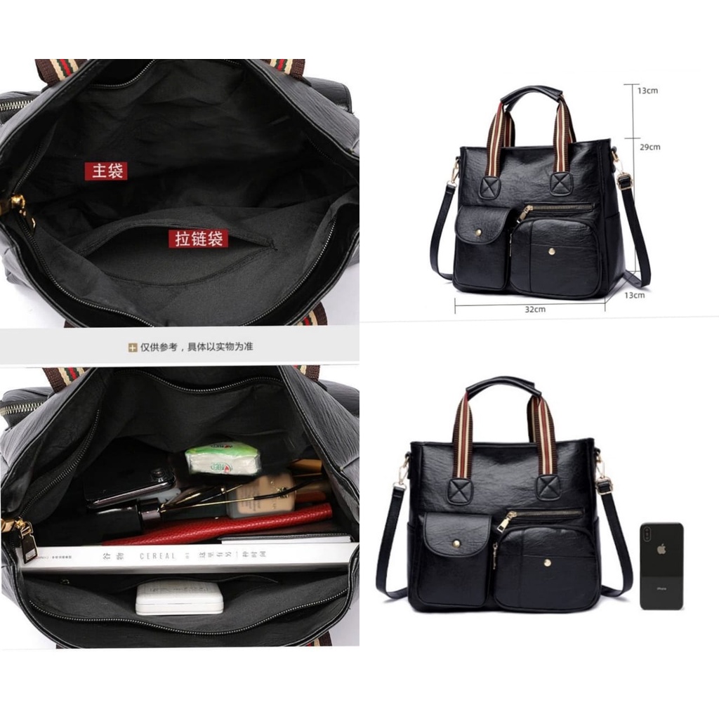 TAS SELEMPANG WANITA KULIT HITAM TA347B5 IMPORT PREMIUM BATAM MURAH FASHION KOREA BRANDED ORI CEWEK