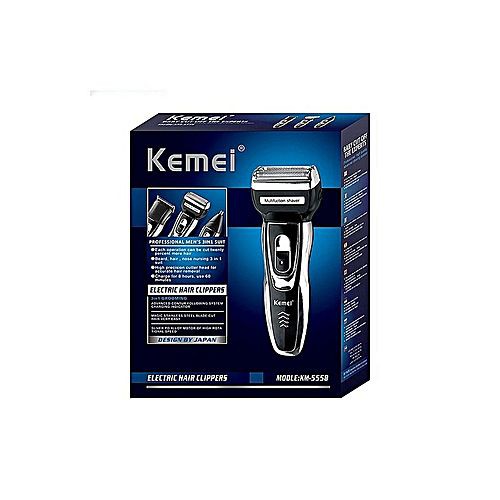 Shaver Kemei KM-5558 Clipper Grooming Alat Cukur Rambut Kumis Jenggot Cas