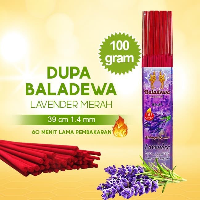 Dupa/ Hio Wangi Harum Baladewa 39 cm 100 gram 1.4 mm Lavender merah