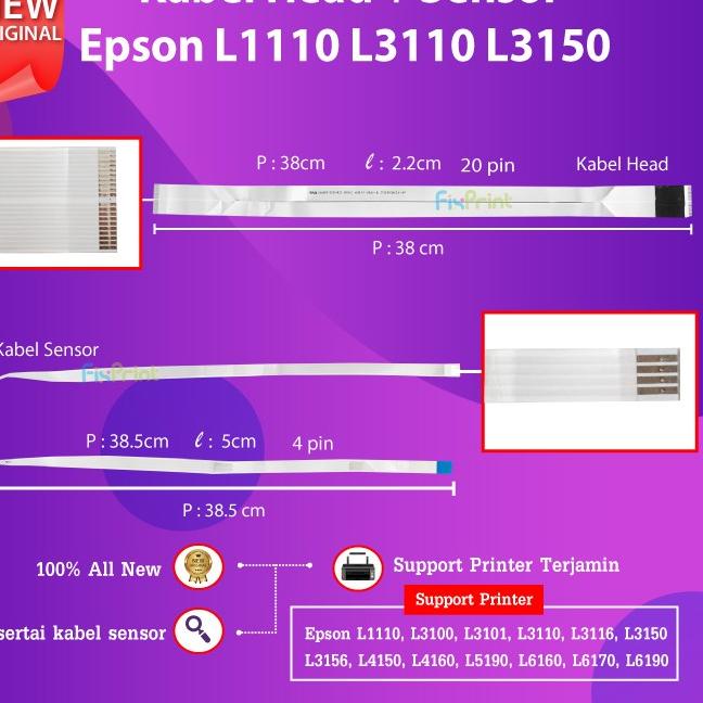 Model baru ｀➟ Kabel Print Head + Sensor Epson L3110 L1110 L3150 Printer L4150 L5190 Kirim Langsung