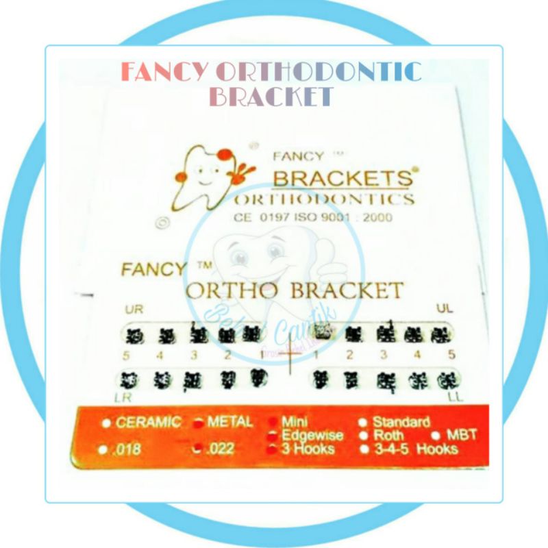 Bracket Fancy Amplop Orange with hook behel perawatan merapihkan gigi