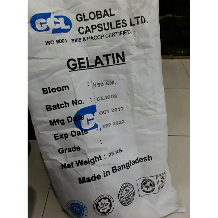 

Toko-Bahan-Kue- Gelatin Bubuk Import Halal, Bersertifikat Iso, Repack 250Gram -Terlengkap-Termurah-