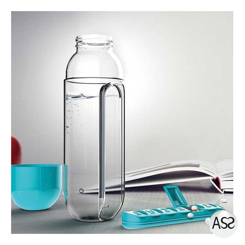 ASS Shop - Botol Minum Unik dengan Slot Obat Pill &amp; Vitamin Organizer 600ML J167