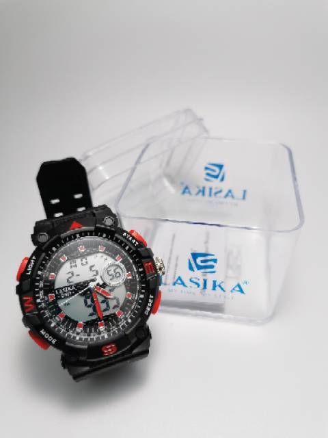 Jam tangan digital double time Sporty water Resist Lasika 507