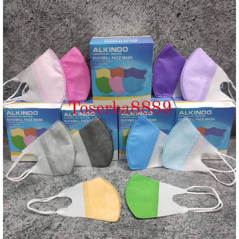 MASKER DUCKBILL DEWASA IMPORT MURAH 3PLY EARLOOP DISPOSIBLE FACE MASK // MASKER DUCKBILL WARNA WARNI