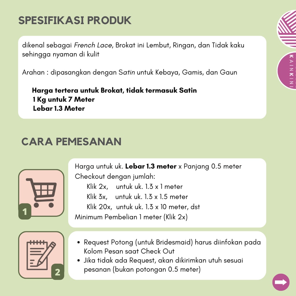 Kain Brokat Bahan Kebaya / Tile Brukat Perancis (½ meter) by Kainkini - Dusty Pink Rose Motif Akar / Ethnic Etnik Sapto ( Bahan Gamis Wisuda Seragam Bridesmaid)