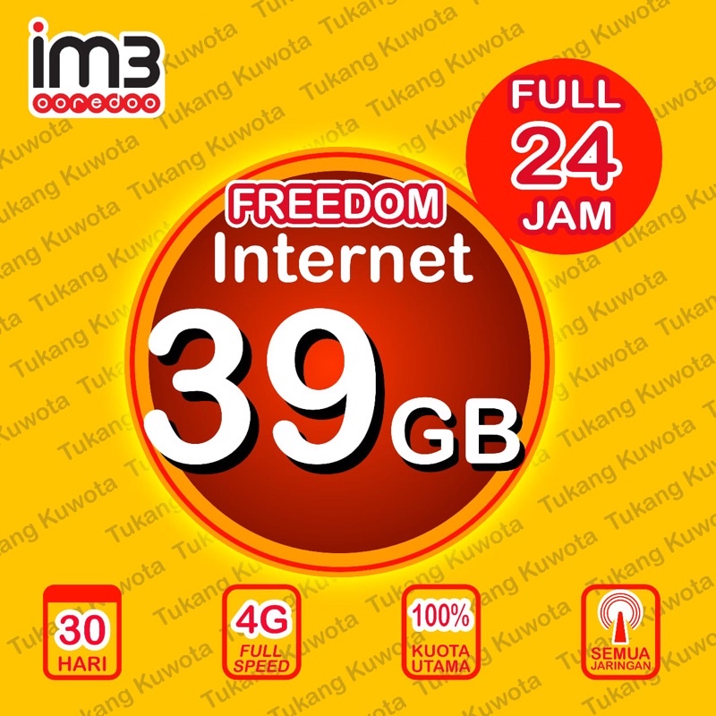 TERLARIS PAKET DATA INDOSAT Freedom Internet Indosat 50GB 39GB | 50GB / WAJIB UNREG