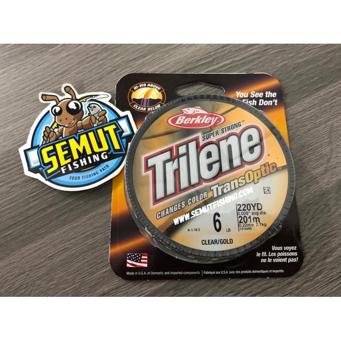 PR00M00 BERKLEY TRILENE TRANSOPTIC CLEAR/GOLD | 6LB 220YD MURAH