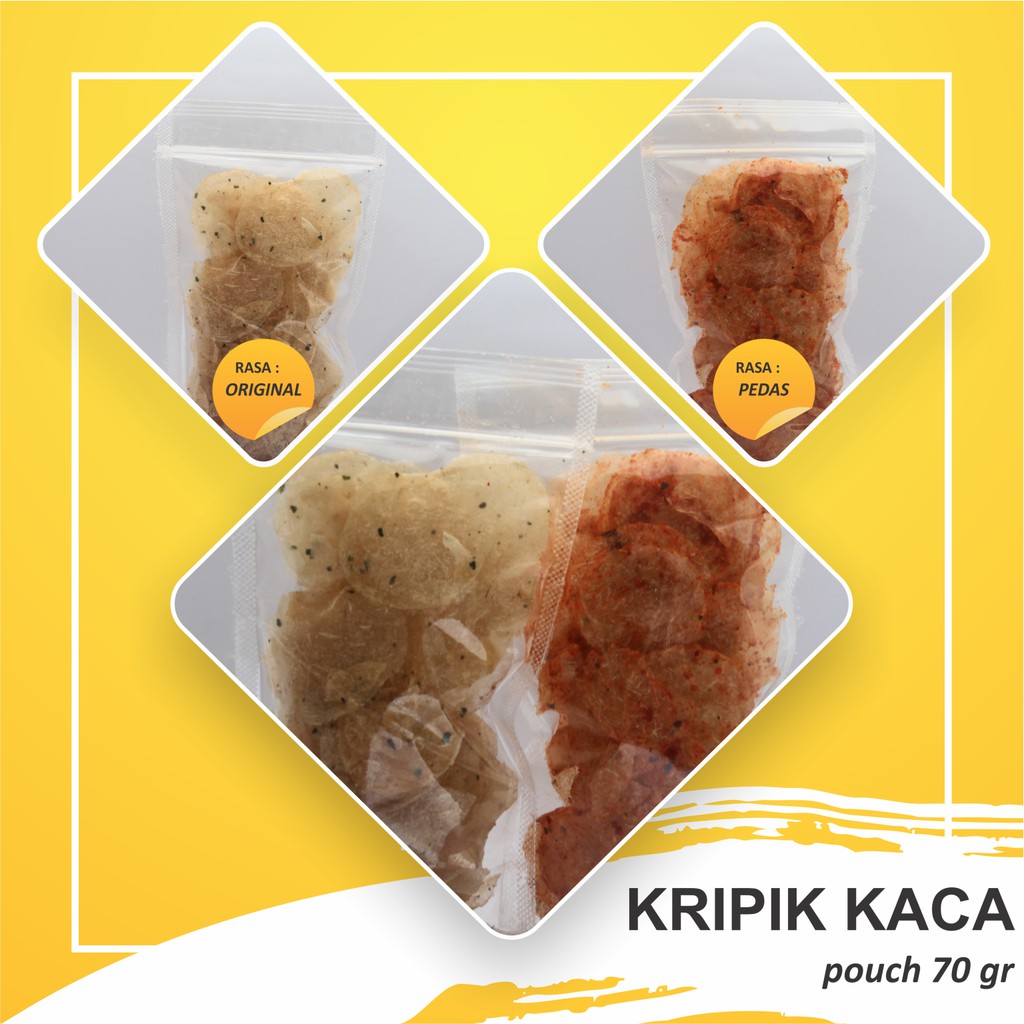 makanan ringan/keripik kaca/pouch 70 gram