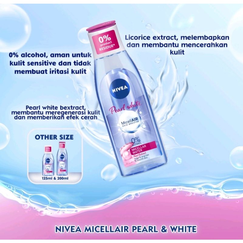 NIVEA MICELLAIR HOKKAIDO ROSE OIL INFUSED PEARL AND WHITE 125ML MICELLAR WATER HYDRATION