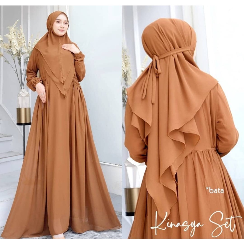 KINASYA SYARI Kain CERUTY BABYDOLL FULL PURING Dapat GAMIS WANITA + HIJAB Gamis Wanita Terbaru 2023 Gamis Syari free Hijab Terbaru Mewah Elegan  Gamis Syari Lebaran Gamis Set Khimar Terbaru Gamis Cerutty Babydoll  Baju Gamis Ibu Ibu Drees Wanita Kondangan