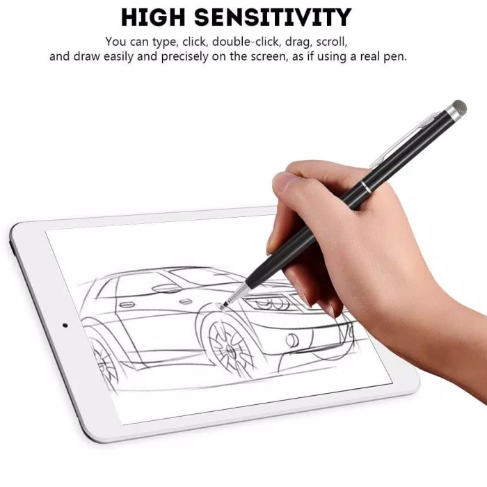 Stylus 2 in 1 untuk menggambar dan menulis Capacitive Stylus pen 2in1 Untuk menggambar