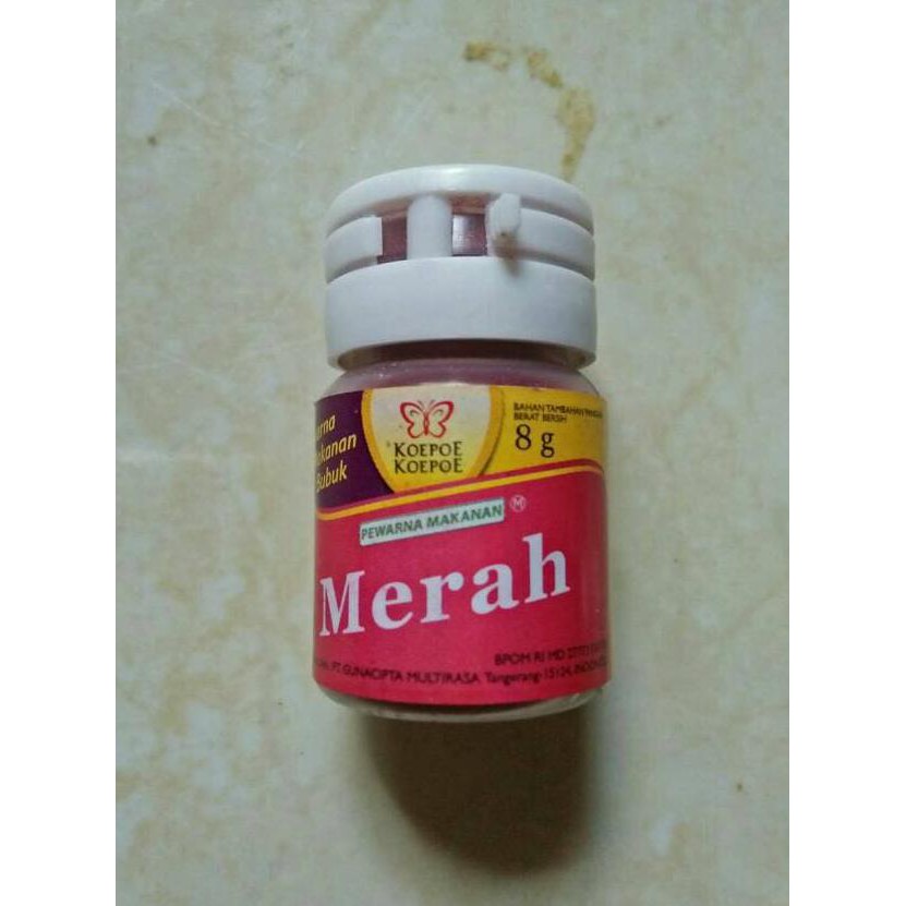 

Toko-Bahan-Kue- Pewarna Merah/Pewarna Bubuk+Koepoe-Koepoe 8Gr+To Makanan Dan Minuman -Terlengkap-