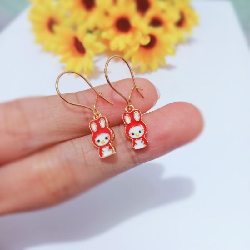 anting anak titanium karakter xuping ori lapis emas/anting anak karakter