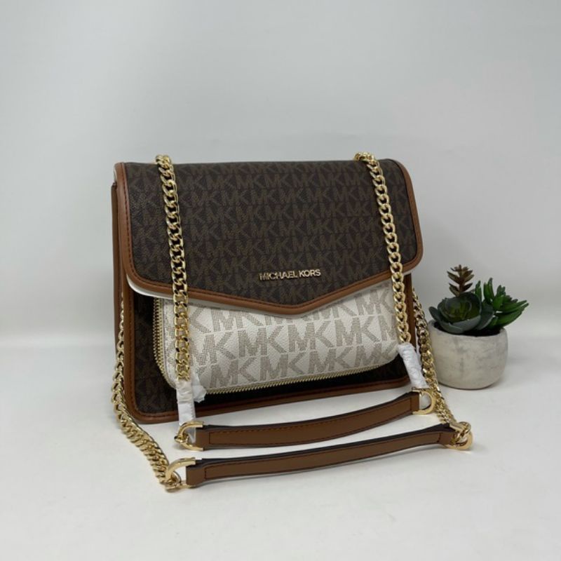 Mk Regina Medium Flap Vanilla Multi