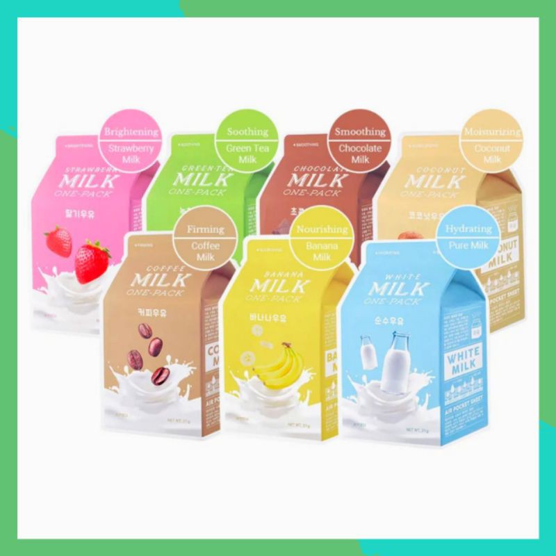 A'PIEU/ APIEU Milk One Complete Set Sheetmask (Set Of 7 Variant)