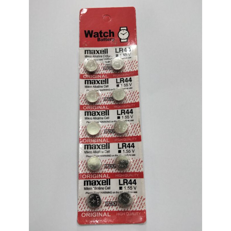 Baterai LR44 Maxell Baterai Kancing isi 10pcs