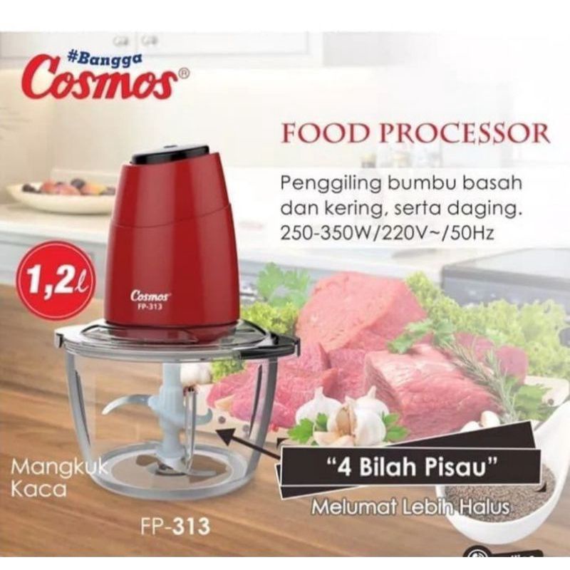 CHOPPER COSMOS FP-313 FOOD PROCESSOR PENGGILING BUMBU BASAH DAN KERING SERTA DAGING