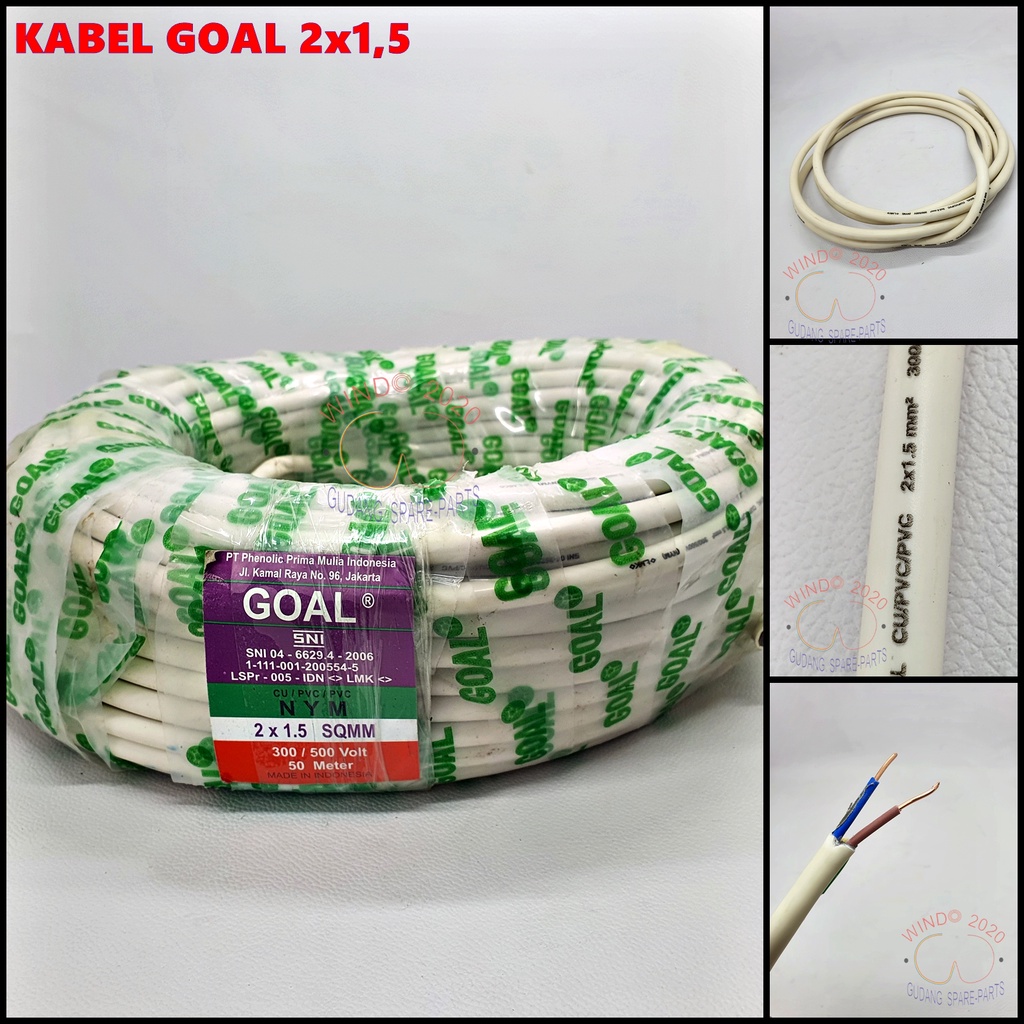 (DI JUAL METERAN) KABEL NYM 2X1.5 | KABEL TUNGGAL AC 2 X 1.5 | KABEL KAWAT TEMBAGA AC