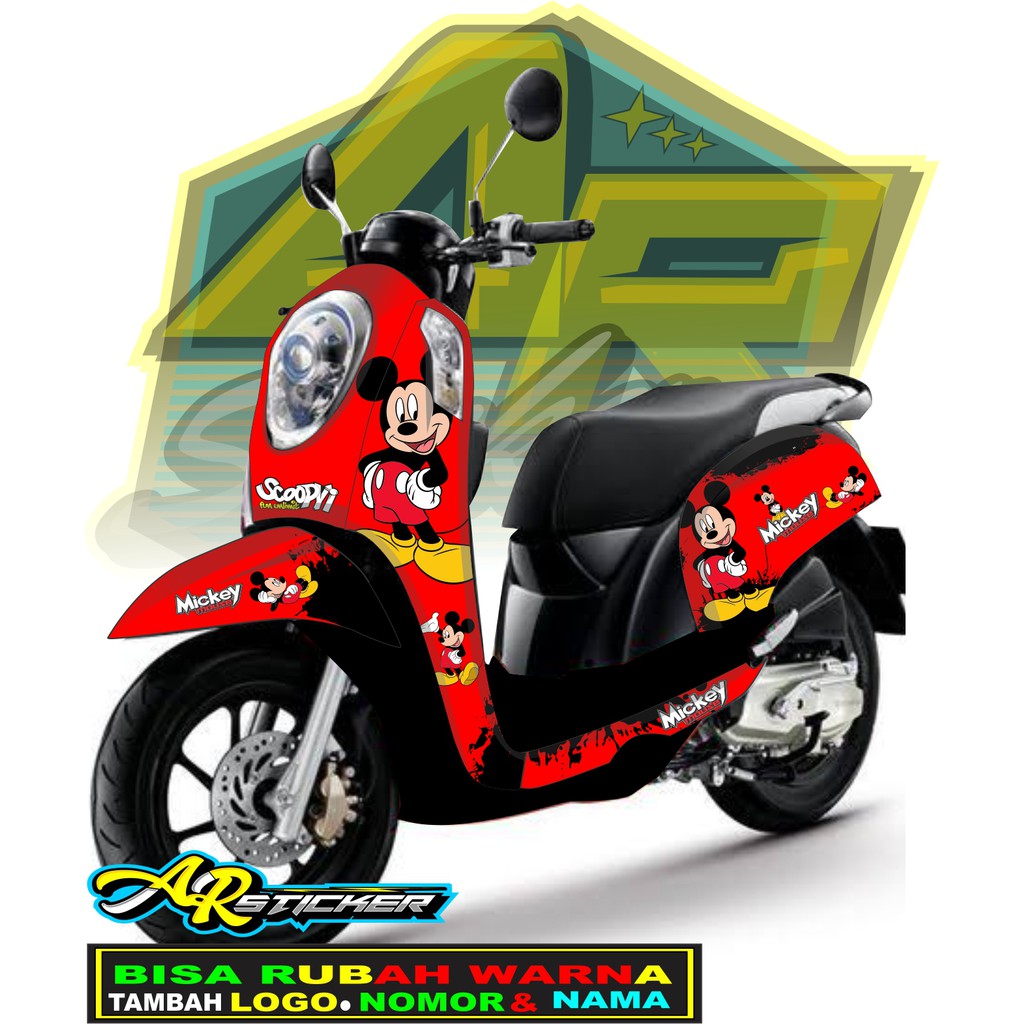 Decal scoopy Scoopy full body Full Blok Decal Scopy Dekal Stiker Fi 2014 2015 2016 2017 MICKEY MOUSE