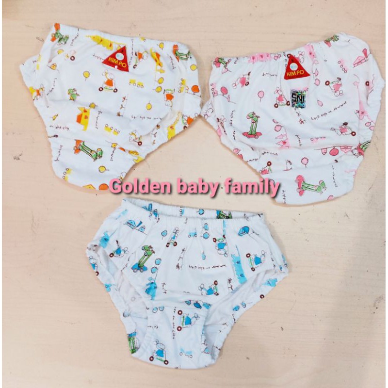 6 Pcs Clana dalam anak cewek full print kimpo dasar putih